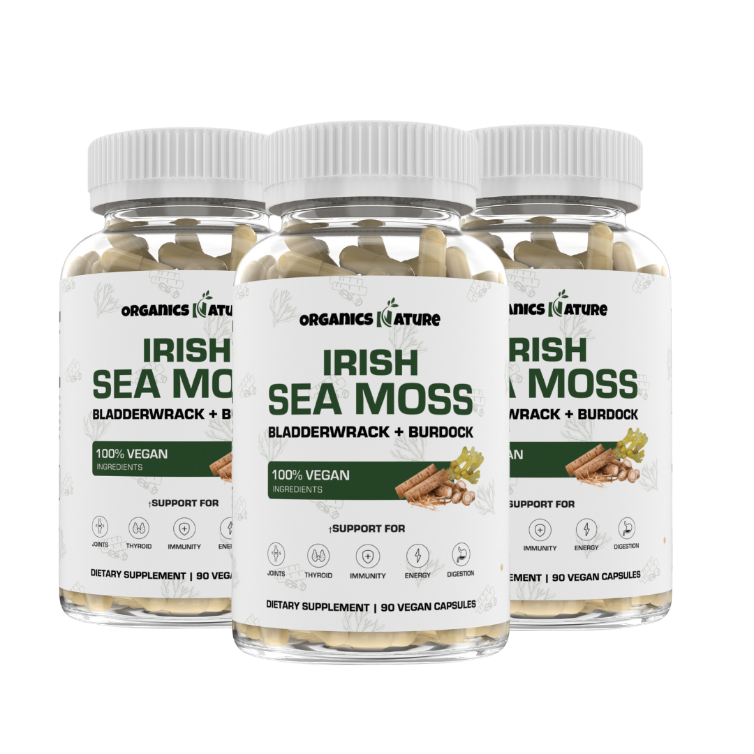 Irish Sea Moss With Bladderwrack & Burdock Root - 3 Bottles